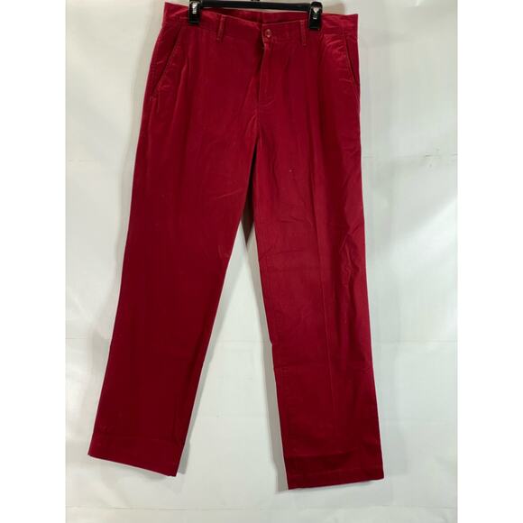 LACOSTE Men's Red Classic-Fit Straight-Leg Twill Chino Pant SZ 34 - Picture 1 of 14
